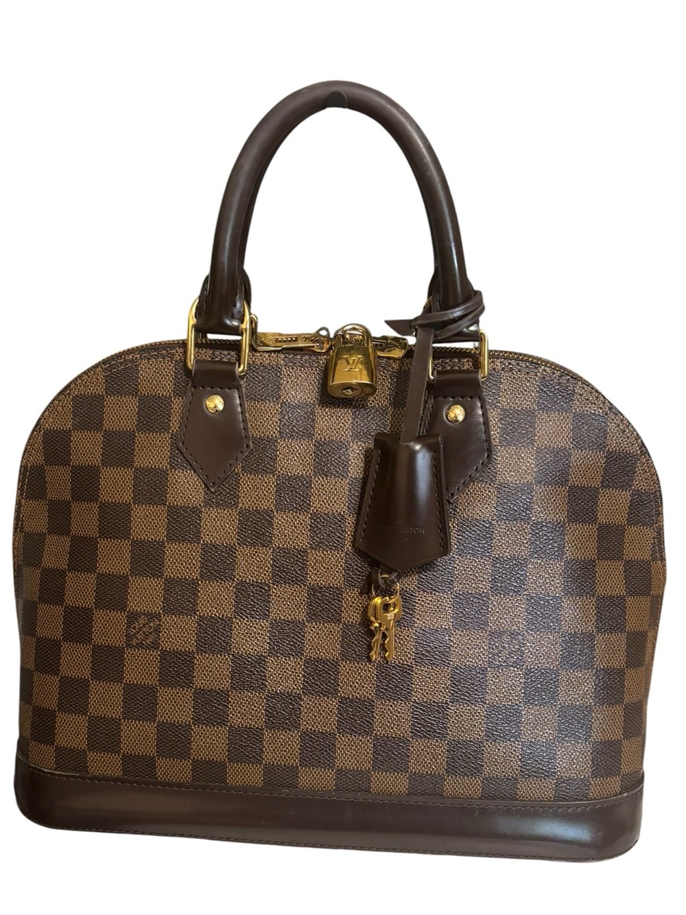 Louis Vuitton Alma PM Damier Ebene CT0133 Lock Keys Clochette Dust Bag